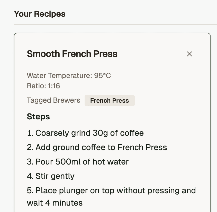 Recipe card